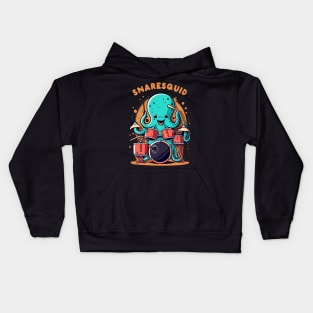 SnareSquid the drumming octopus Kids Hoodie